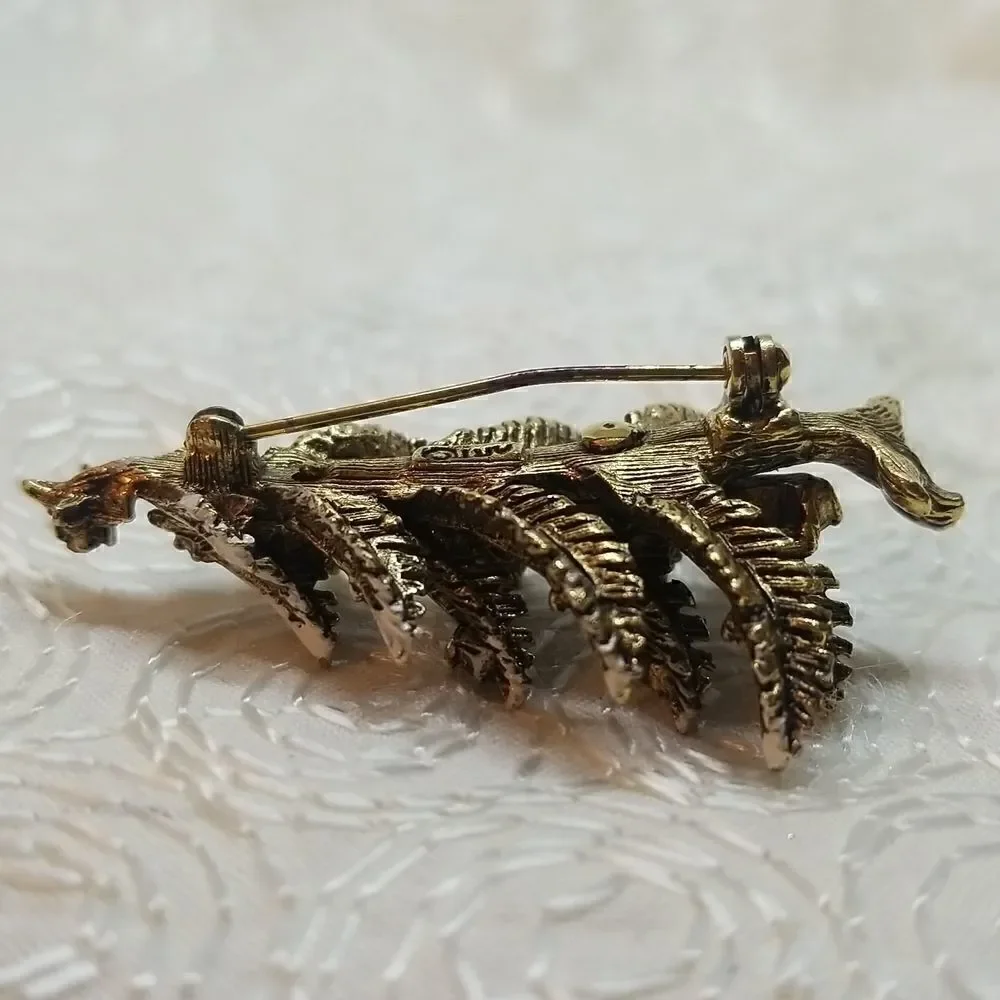 ART Brooch Pin Frosted Christmas Tree Rhinestones Vintage Brooch Pin